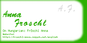 anna froschl business card